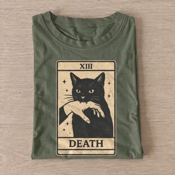 Vintage death cat tarot t shirt olive20vintage death cat.webp