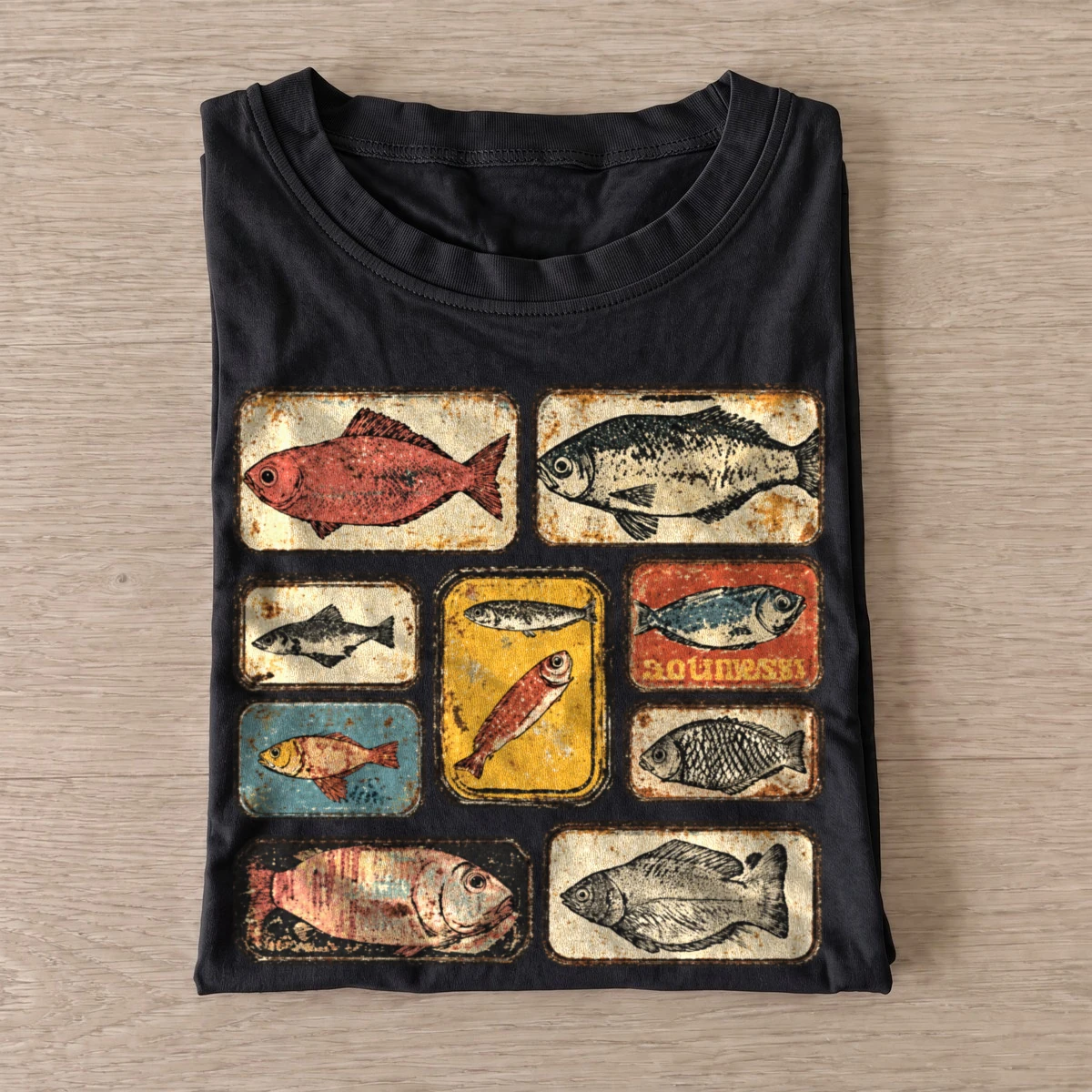 Vintage fish tiles t shirt black20vintage fish tiles.webp