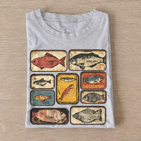 Vintage fish tiles t shirt gray20vintage fish tiles.webp