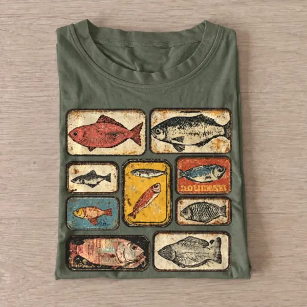 Vintage fish tiles t shirt olive20vintage fish tiles.webp
