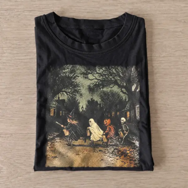 Vintage halloween crosswalk graphic t shirt black20halloween crosswalk.webp