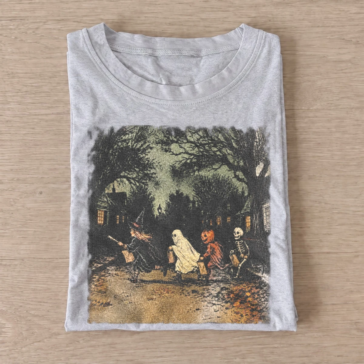 Vintage halloween crosswalk graphic t shirt gray20halloween crosswalk.webp