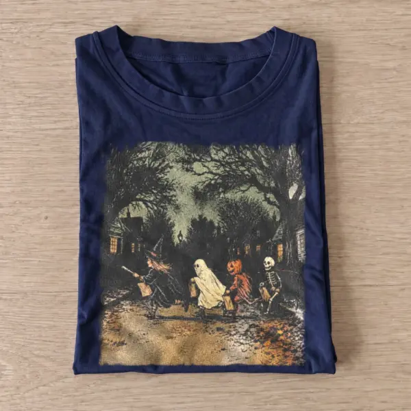 Vintage halloween crosswalk graphic t shirt navy20halloween crosswalk.webp