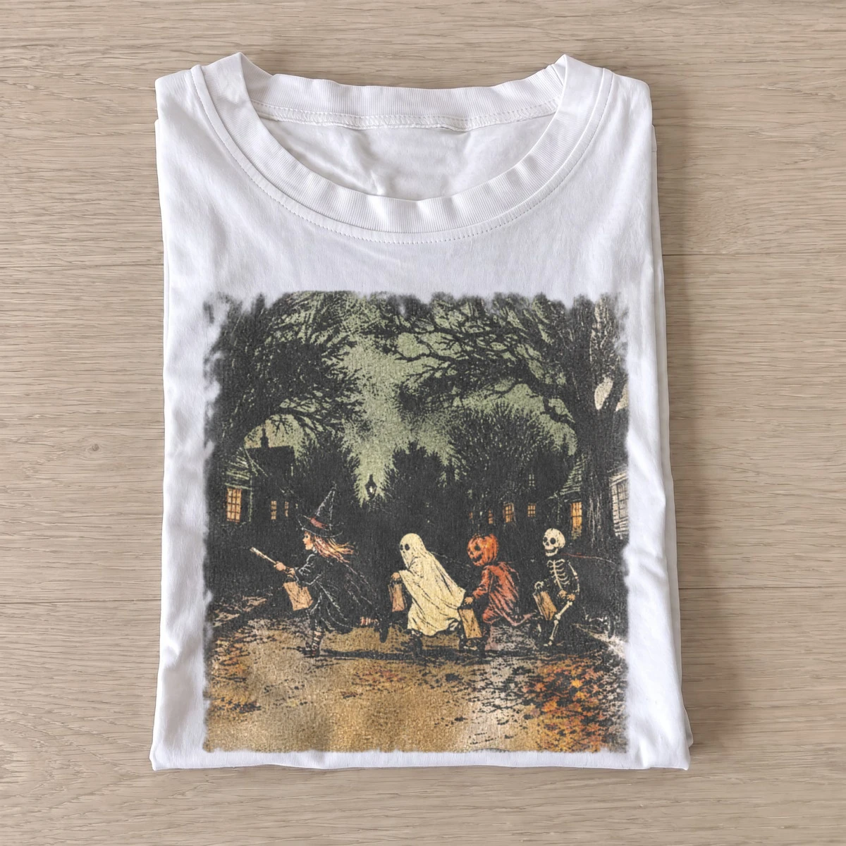 Vintage halloween crosswalk graphic t shirt white20halloween crosswalk.webp