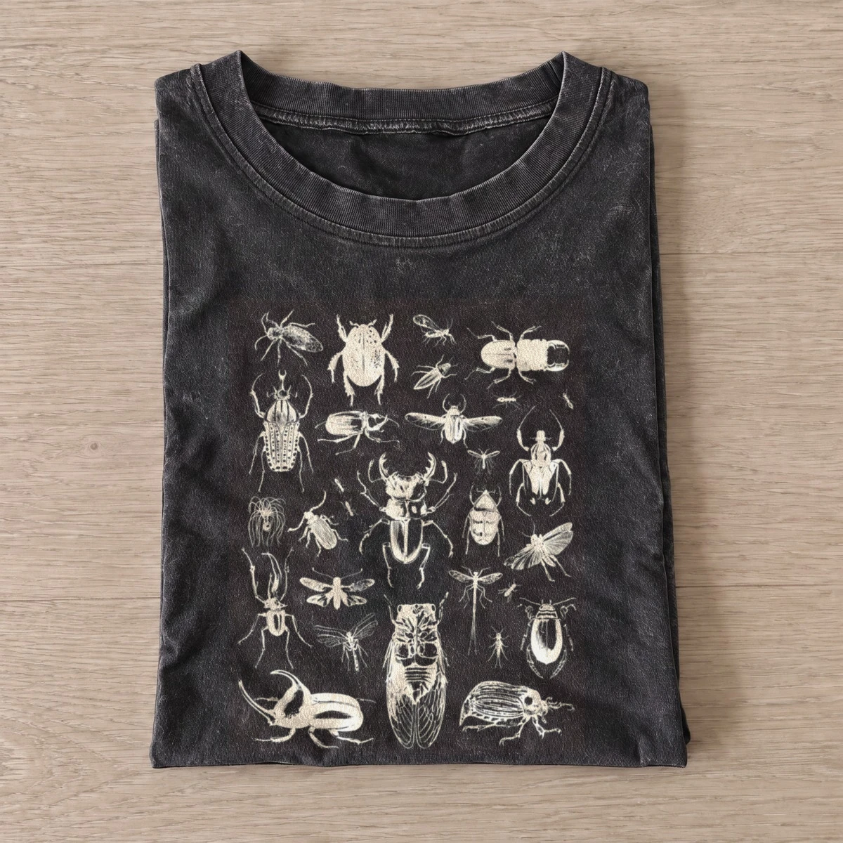 Vintage insects vintage t shirt washed20black20vintage insects.webp