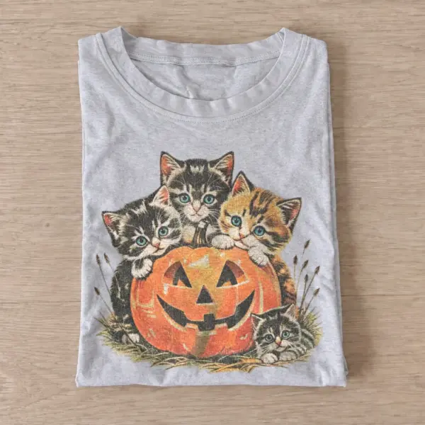 Vintage pumpkin kittens halloween cat t shirt gray20vintage pumpkin kittens.webp