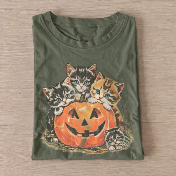 Vintage pumpkin kittens halloween cat t shirt olive20vintage pumpkin kittens.webp