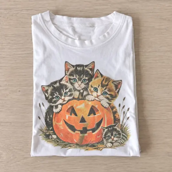 Vintage pumpkin kittens halloween cat t shirt white20vintage pumpkin kittens.webp