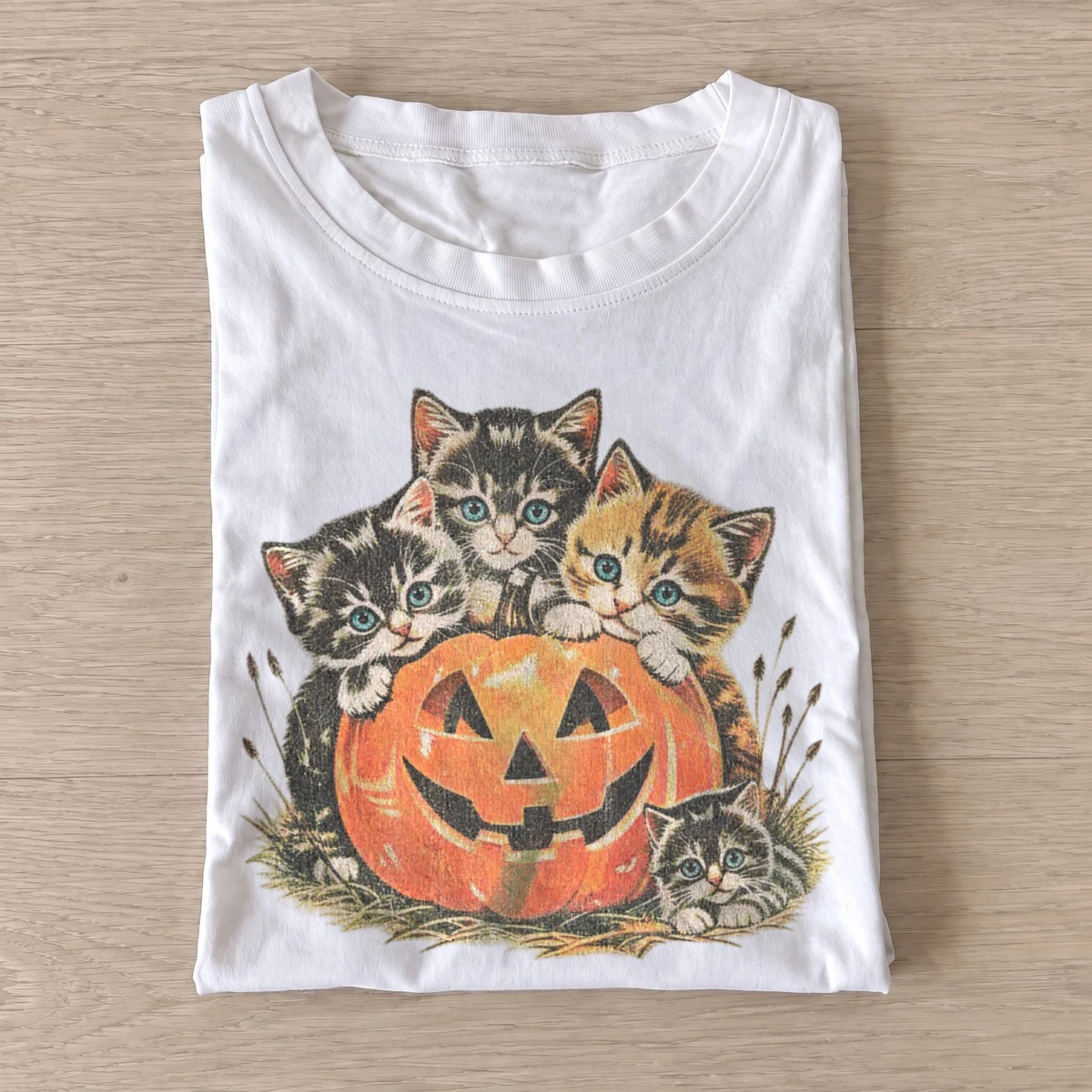 Vintage pumpkin kittens halloween cat t shirt white20vintage pumpkin kittens.webp