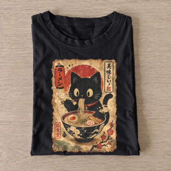Vintage ramen cat t shirt black20vintage ramen cat.webp