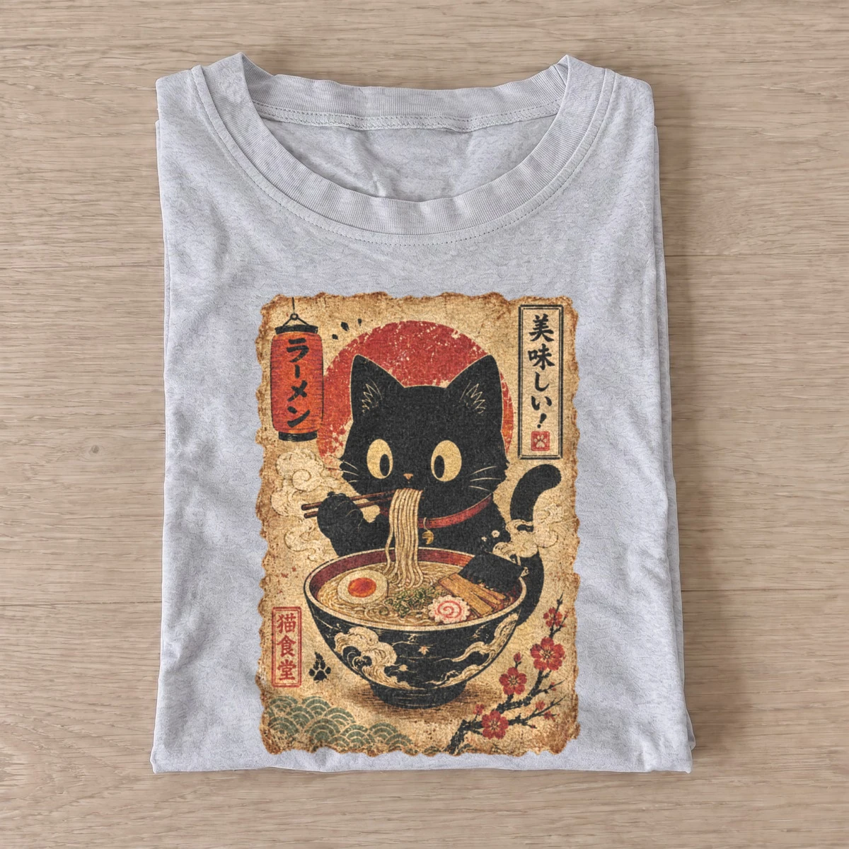 Vintage ramen cat t shirt gray20vintage ramen cat.webp