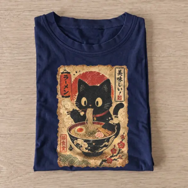 Vintage ramen cat t shirt navy20vintage ramen cat.webp