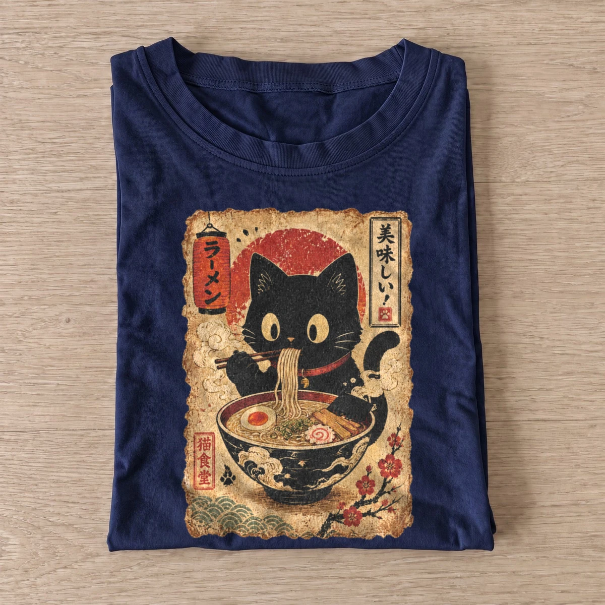 Vintage ramen cat t shirt navy20vintage ramen cat.webp