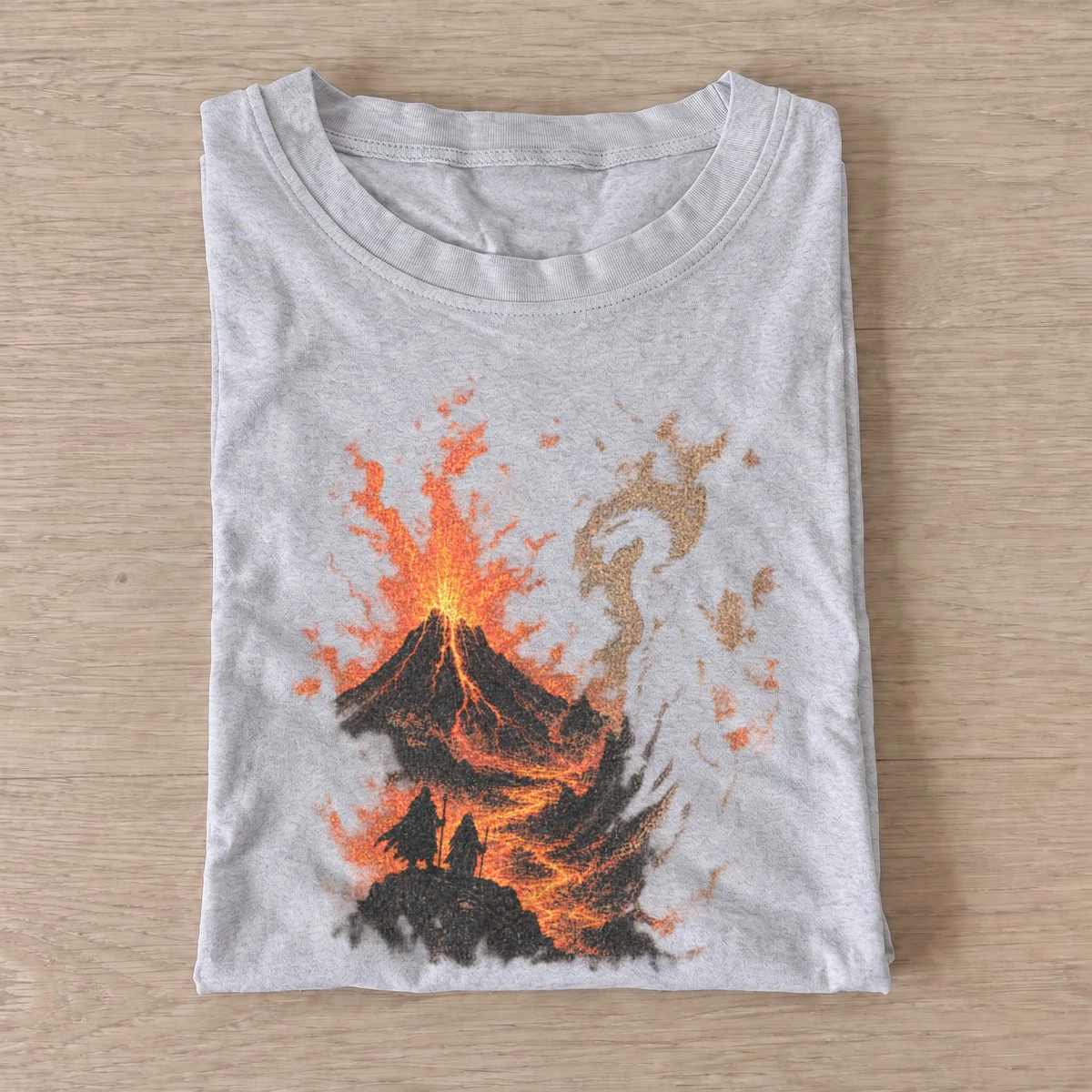 Volcano crane graphic t shirt gray20volcano crane.webp