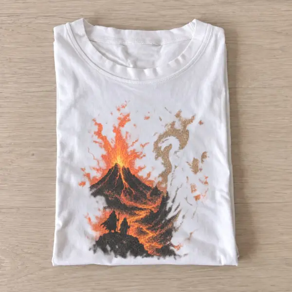 Volcano crane graphic t shirt white20volcano crane.webp