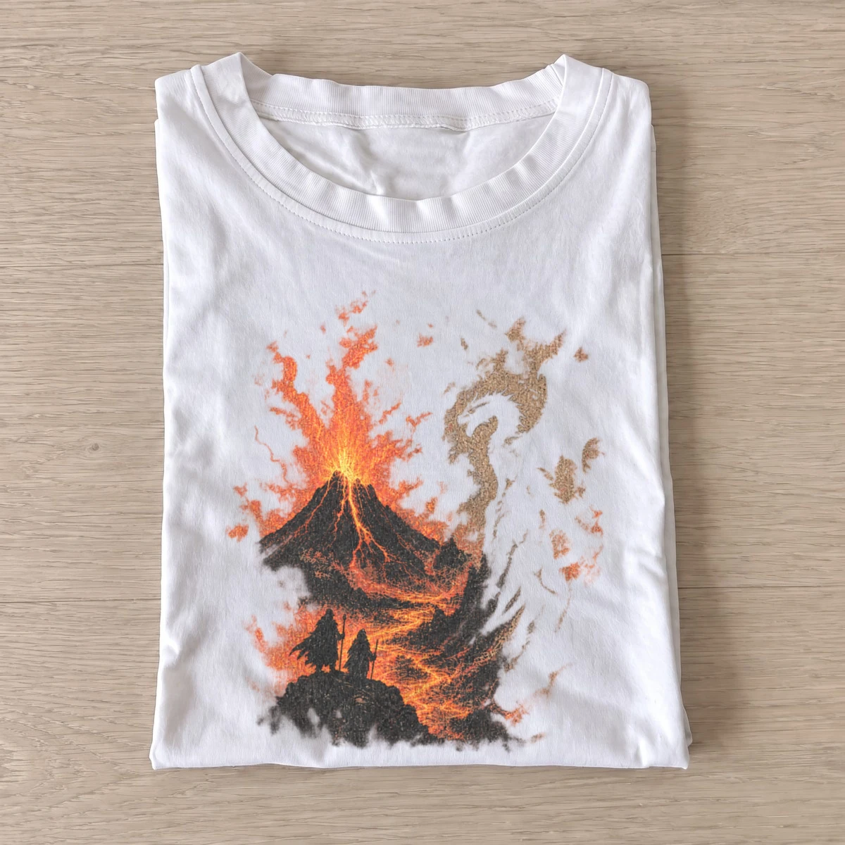 Volcano crane graphic t shirt white20volcano crane.webp
