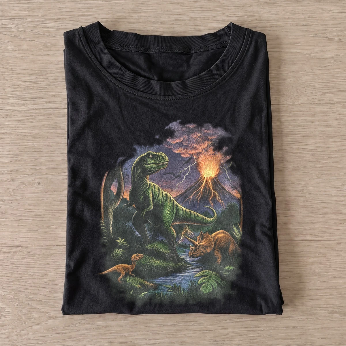 Volcano dinosaurs graphic t shirt black20volcano dinosaurs.webp