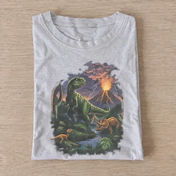 Volcano dinosaurs graphic t shirt gray20volcano dinosaurs.webp