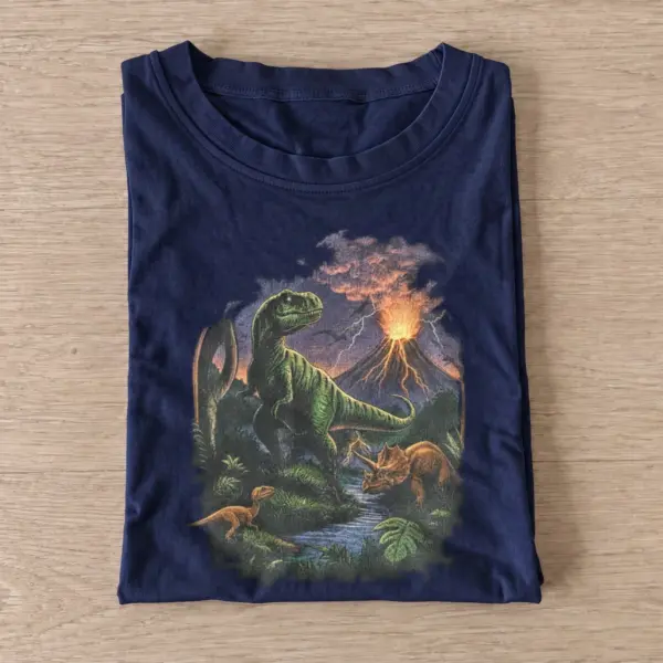 Volcano dinosaurs graphic t shirt navy20volcano dinosaurs.webp