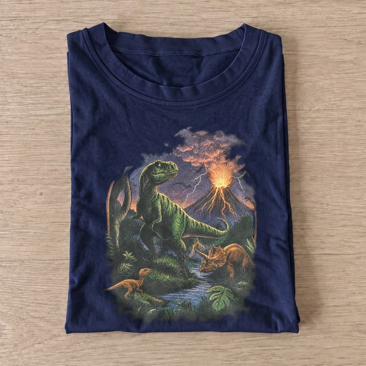 Volcano dinosaurs graphic t shirt navy20volcano dinosaurs.webp
