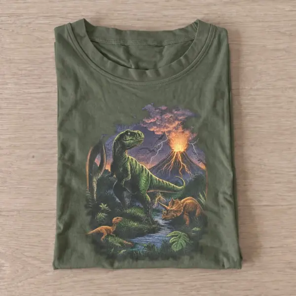 Volcano dinosaurs graphic t shirt olive20volcano dinosaurs.webp