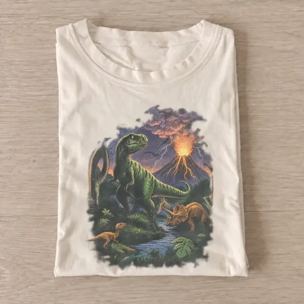 Volcano dinosaurs graphic t shirt sand20volcano dinosaurs.webp