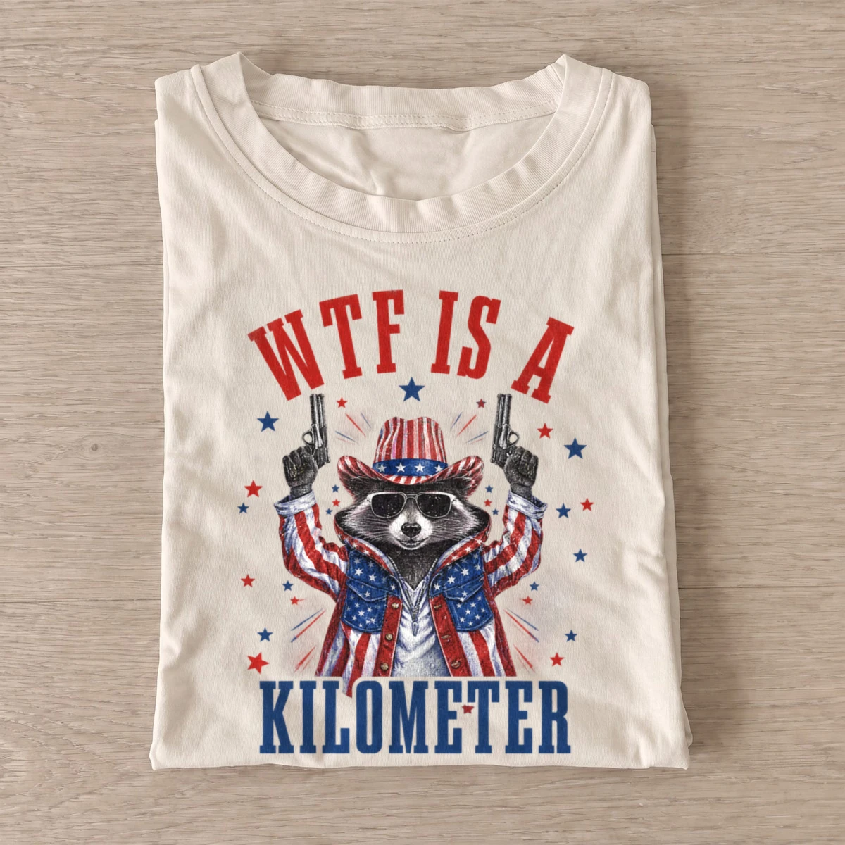 Wtf is a kilometer patriotic raccoon t shirt sand20kilometer patriot raccoon.webp
