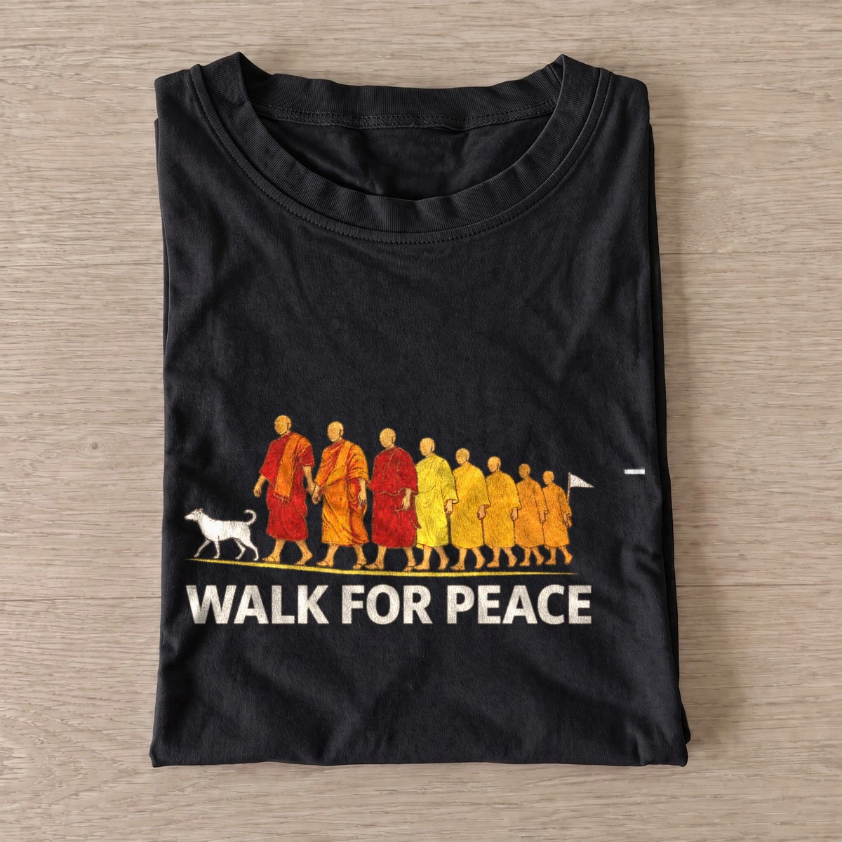 Walk for peace monks graphic t shirt black20walk for peace.webp