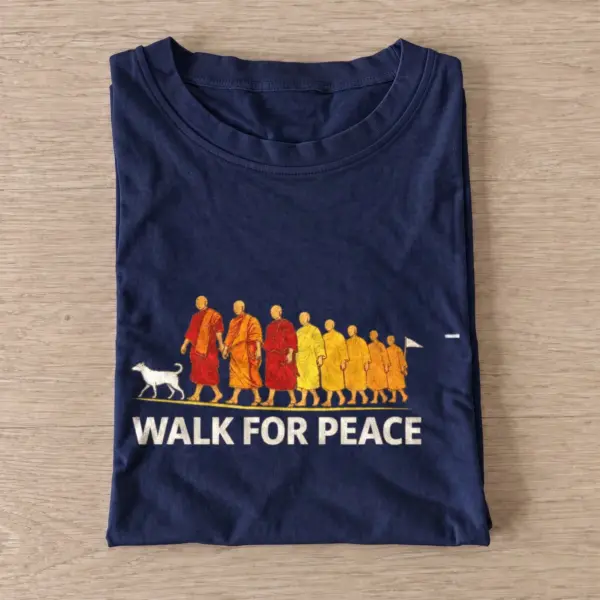 Walk for peace monks graphic t shirt navy20walk for peace.webp