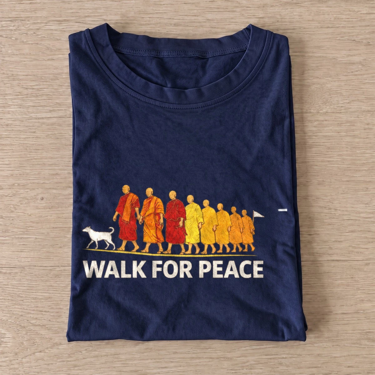 Walk for peace monks graphic t shirt navy20walk for peace.webp