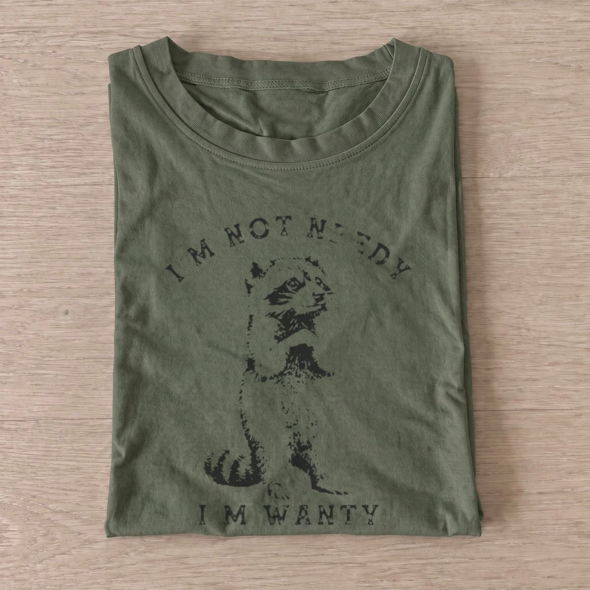 Wanty raccoon t shirt olive20wanty raccoon.webp