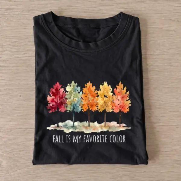 Watercolor autumn tree lineup t shirt black20watercolor autumn tree lineup.webp