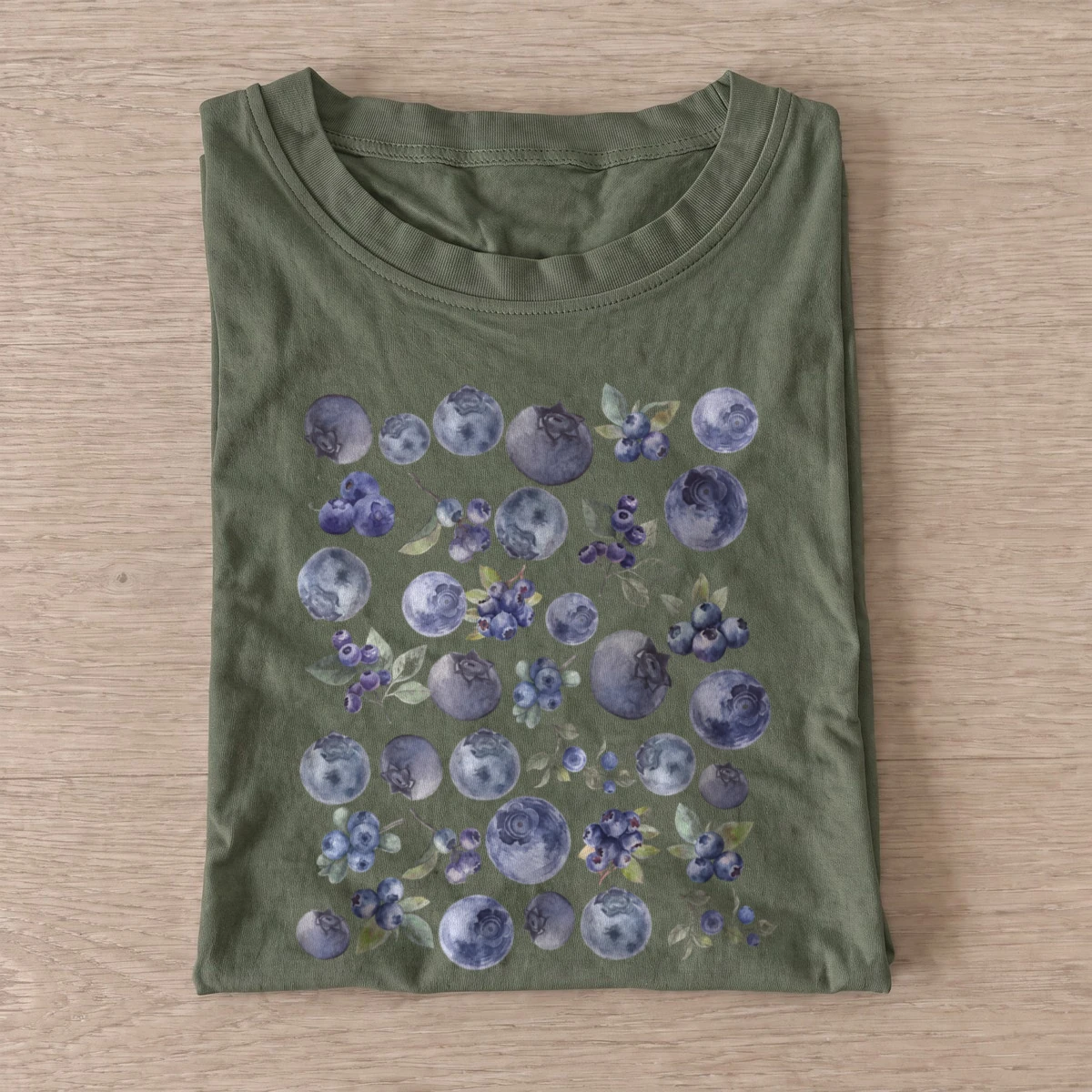 Watercolor blueberry pattern t shirt olive20watercolor blueberry pattern.webp