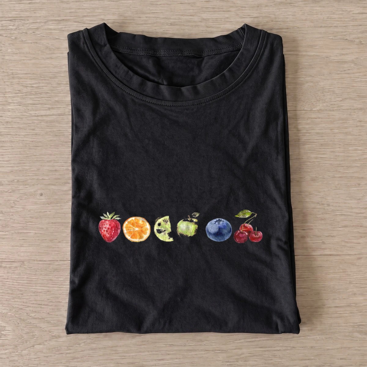 Watercolor fruit row t shirt black20watercolor fruit row.webp