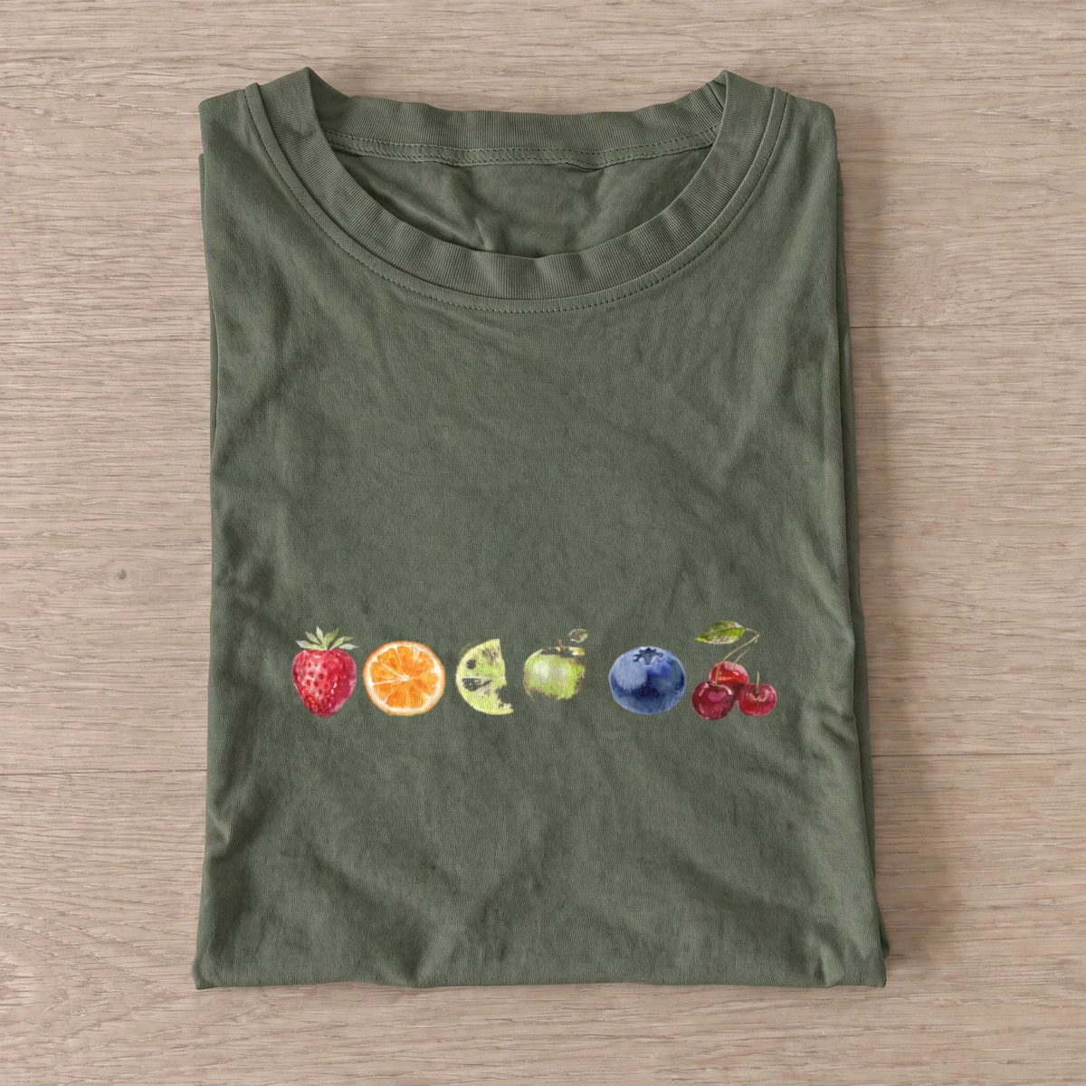 Watercolor fruit row t shirt olive20watercolor fruit row.webp