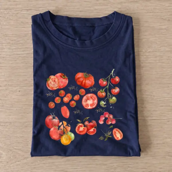 Watercolor tomato pattern t shirt navy20watercolor tomato pattern.webp