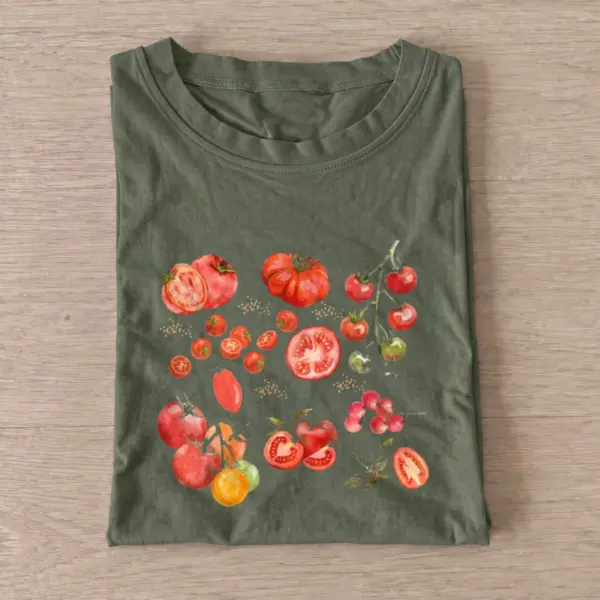 Watercolor tomato pattern t shirt olive20watercolor tomato pattern.webp