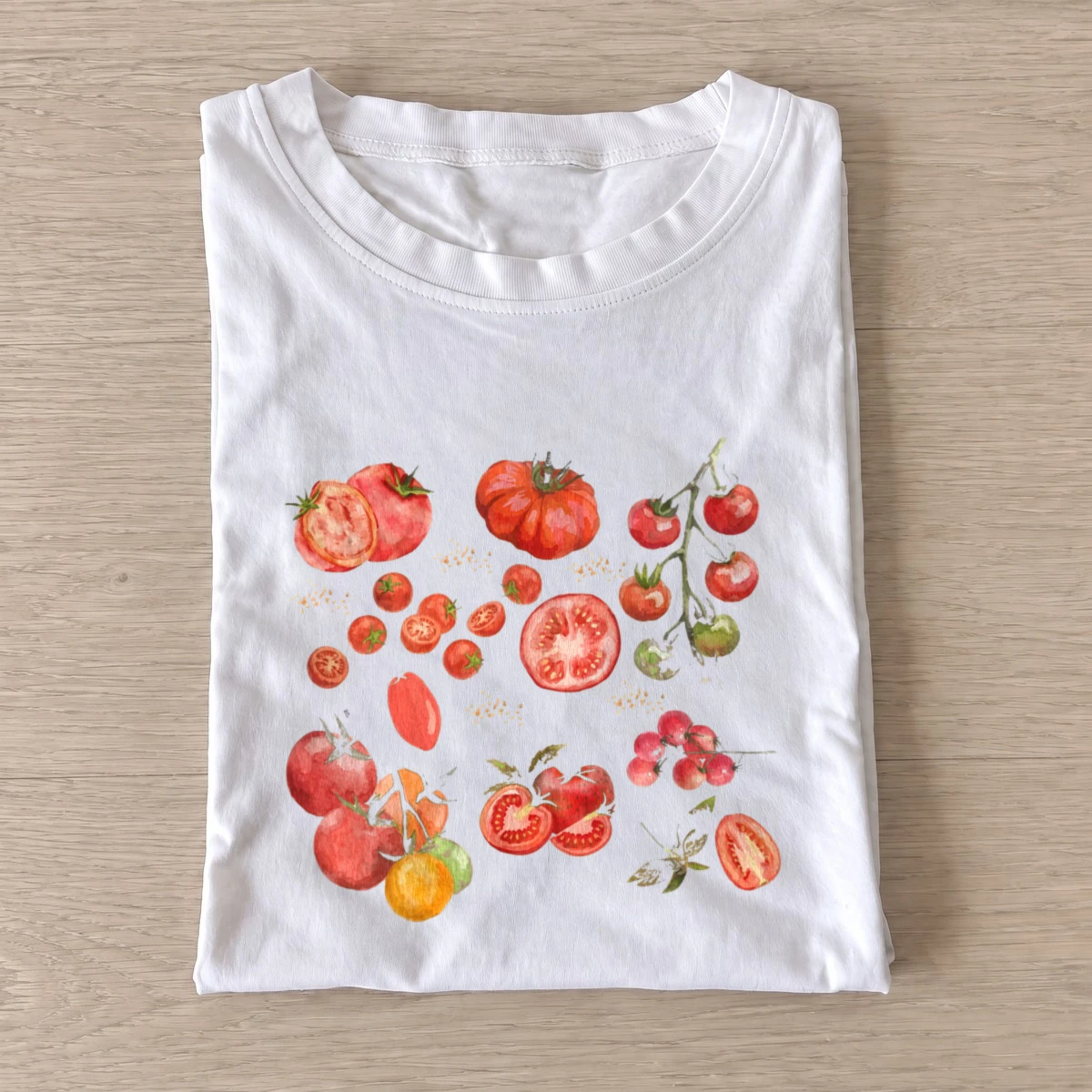 Watercolor tomato pattern t shirt white20watercolor tomato pattern.webp