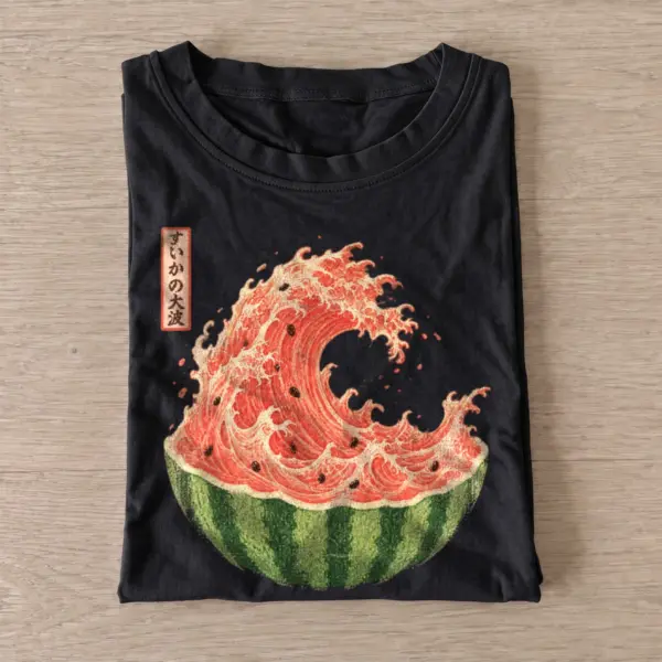Watermelon wave japanese graphic t shirt black20watermelon wave.webp