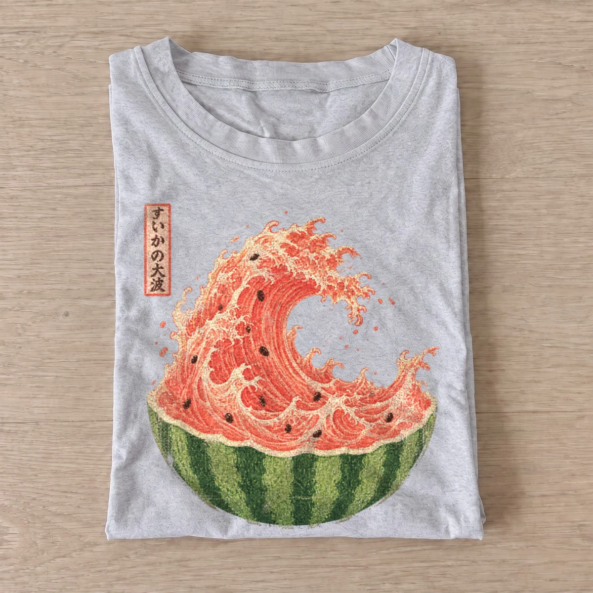 Watermelon wave japanese graphic t shirt gray20watermelon wave.webp