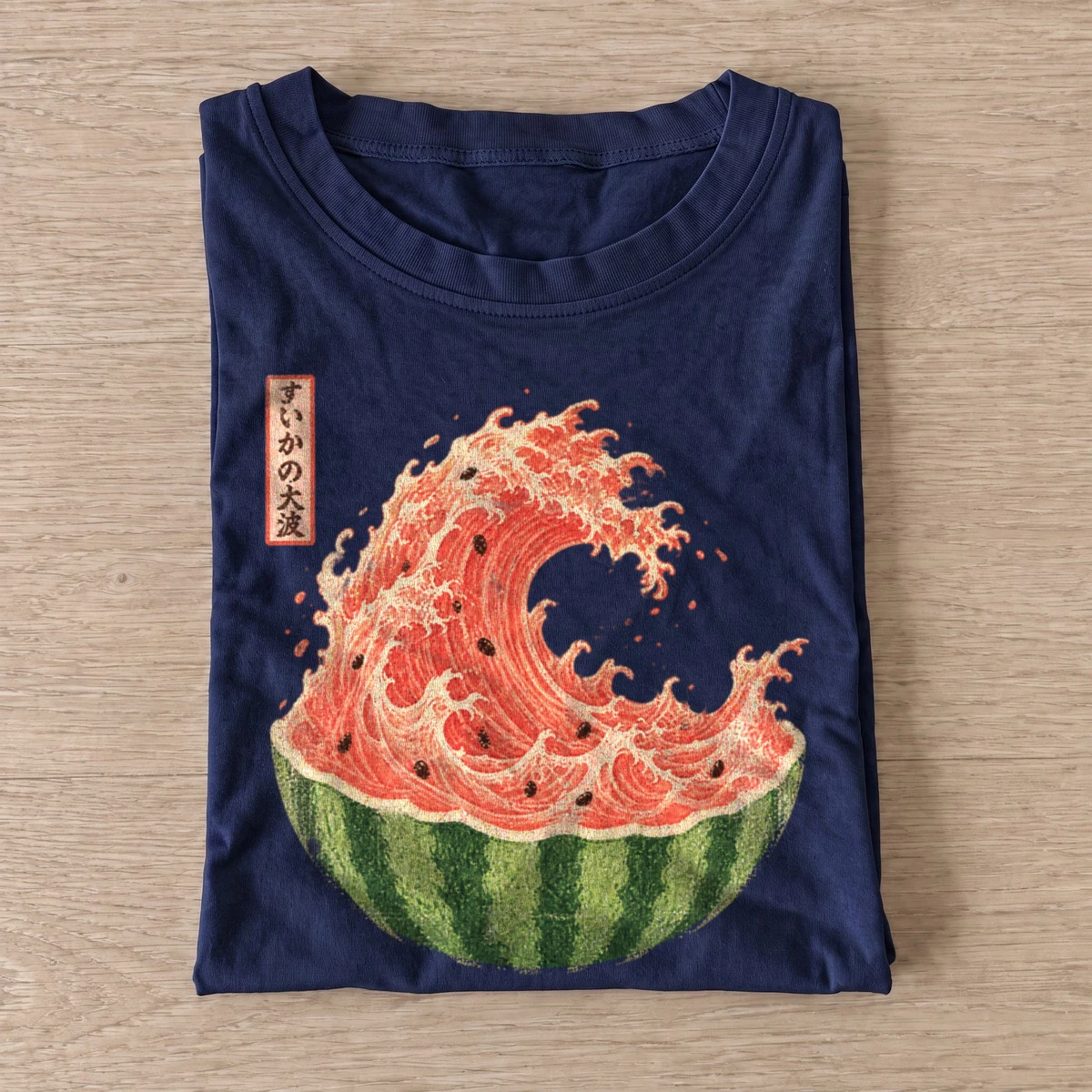 Watermelon wave japanese graphic t shirt navy20watermelon wave.webp
