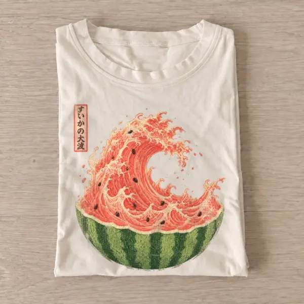 Watermelon wave japanese graphic t shirt sand20watermelon wave.webp