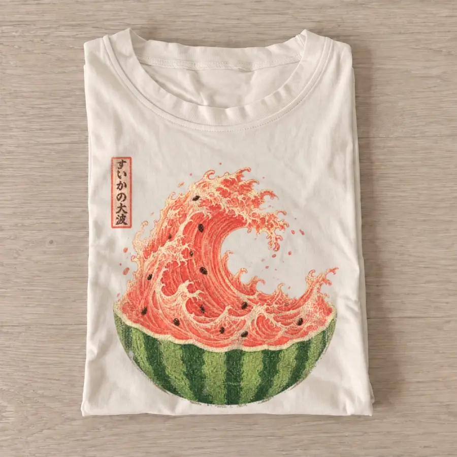 Watermelon wave japanese graphic t shirt sand20watermelon wave.webp