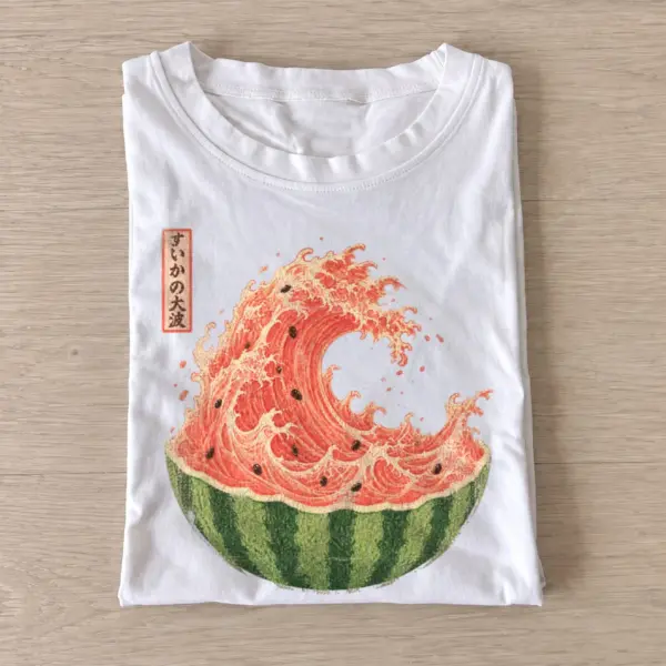 Watermelon wave japanese graphic t shirt white20watermelon wave.webp