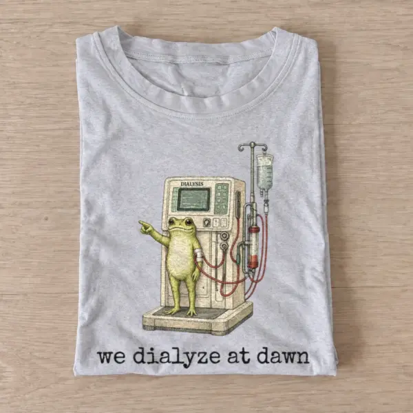 We dialyze at dawn frog t shirt gray20dialyze at dawn.webp