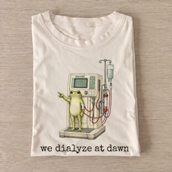 We dialyze at dawn frog t shirt sand20dialyze at dawn.webp