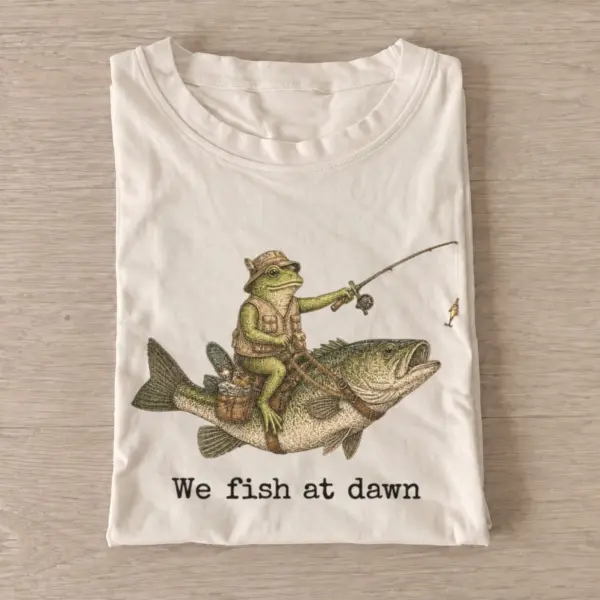 We fish at dawn frog t shirt sand20fish at dawn.webp