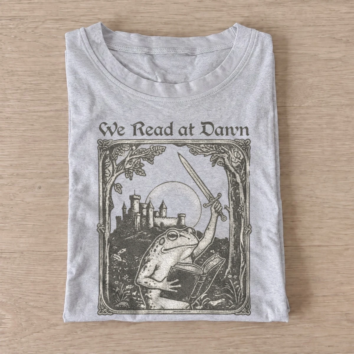 We read at dawn frog graphic t shirt gray20read at dawn.webp