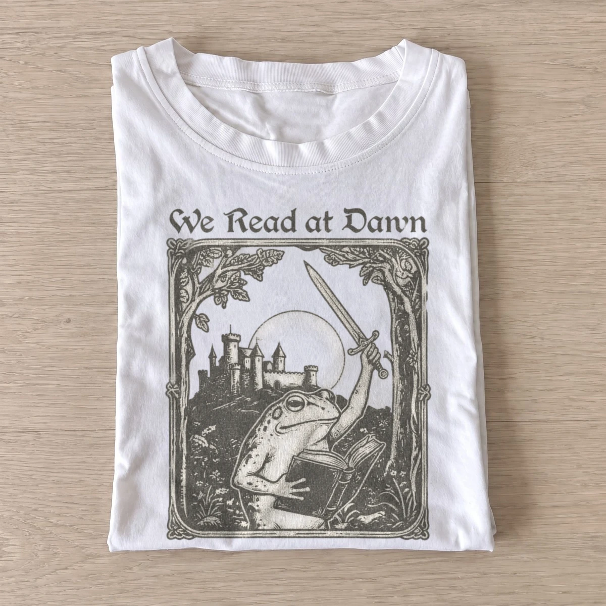 We read at dawn frog graphic t shirt white20read at dawn.webp
