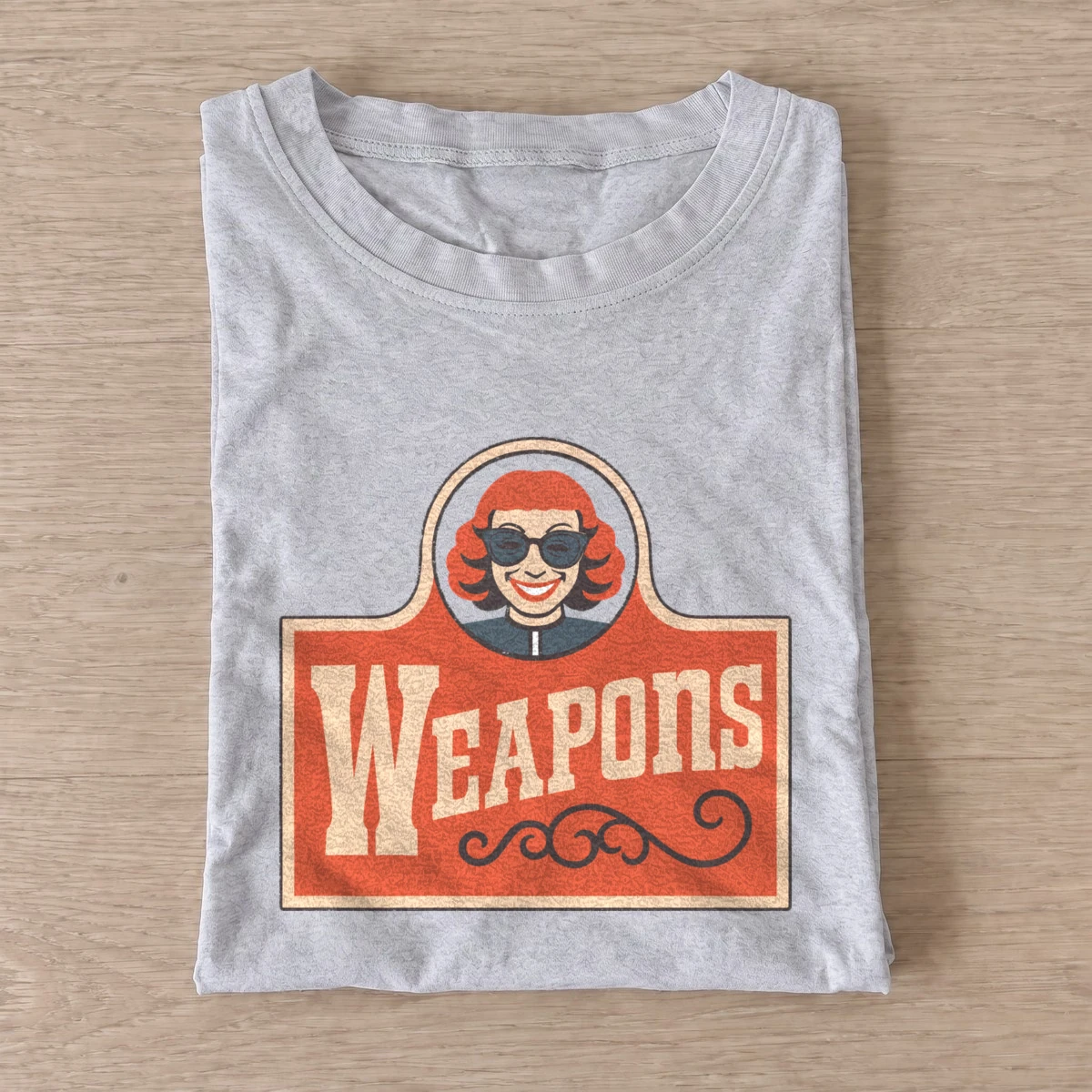 Weapons retro sign t shirt gray20weapons retro sign.webp